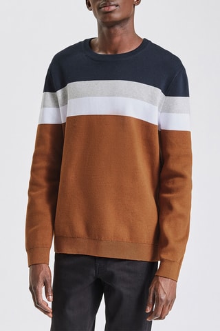 Sweat - Bleu marine et camel