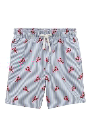 Short de bain - Bleu et rouge