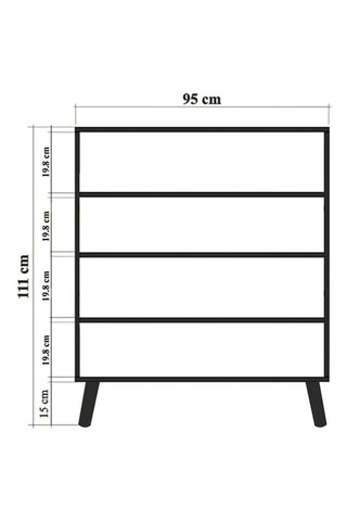 Meuble de rangement 4 portes Multilüx Saka - 95 x 111 x 36 cm
