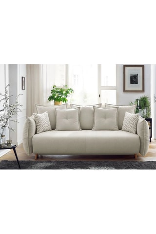 Canapé convertible - Crème - 3 places