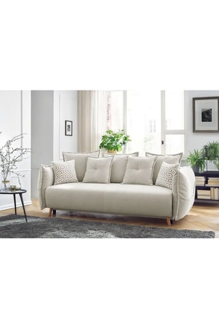 Canapé convertible - Crème - 3 places