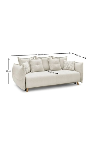 Canapé convertible - Crème - 3 places