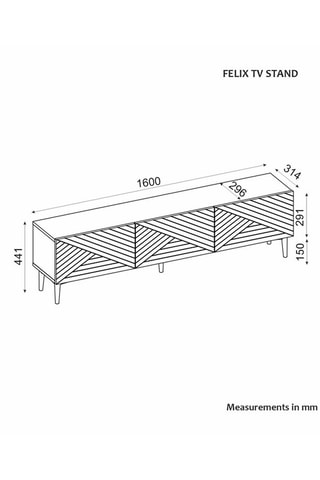 Meuble TV 3 abattants Felix - 160 x 44,1 x 31,4 cm