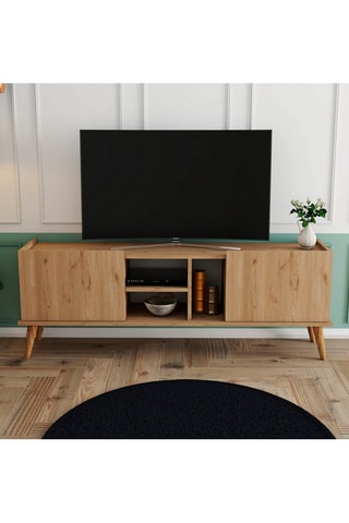 Meuble TV 2 abattants - 150 x 52 x 34 cm