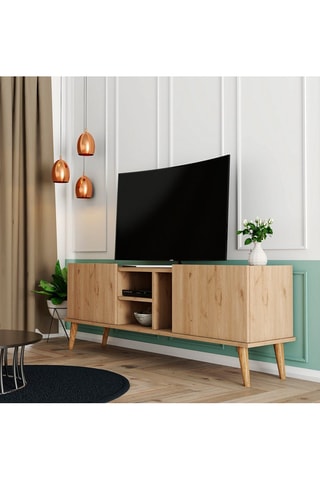 Meuble TV 2 abattants - 150 x 52 x 34 cm