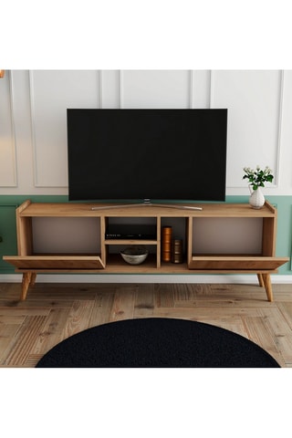 Meuble TV 2 abattants - 150 x 52 x 34 cm