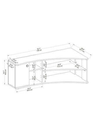 Meuble TV 2 portes Termera - 138 x 48,6 x 67,7 cm