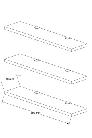 3 étagères murales - 60 x 1,8 x 14,5 cm