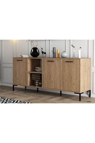 Buffet 3 portes Imitation bois - 180 x 80 x 45 cm