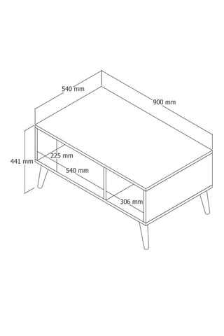 Table basse - 90 x 54 x 41,6 cm