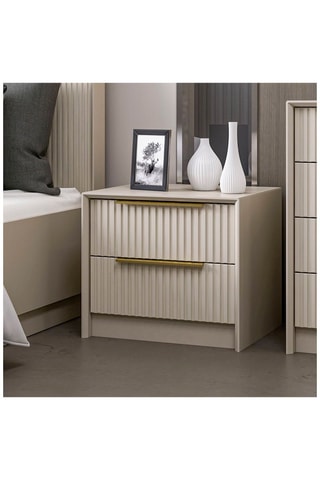 Table de chevet 2 tiroirs Kale Luxe  - 53 x 45 x 45 cm