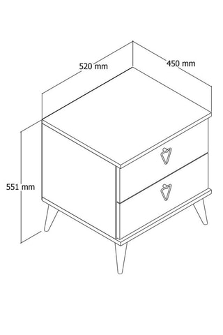 Table de chevet - 52 x 45 x 55,1 cm