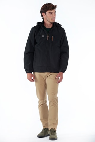 Windjack Regular met Capuchon - Zwart