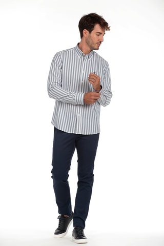 Chemise - Bleu-gris et blanc