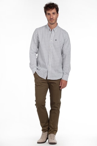 Chemise - Blanc, gris et bleu