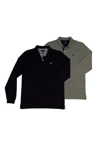 2 polos - Noir et kaki