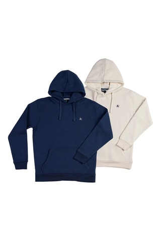 2 sweats à capuche - Écru et bleu marine