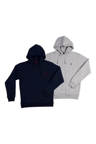 2 sweats à capuche - Gris et bleu marine