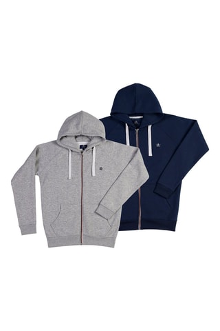 2 sweats à capuche - Bleu marine et gris clair