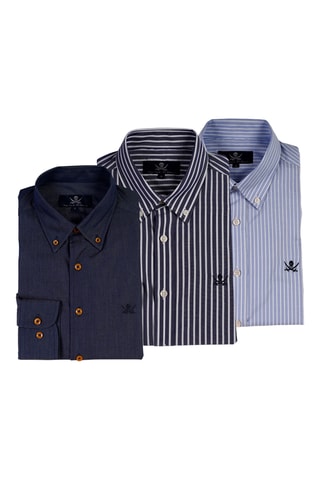 3 chemises - Bleu foncé,  bleu clair et bleu marine