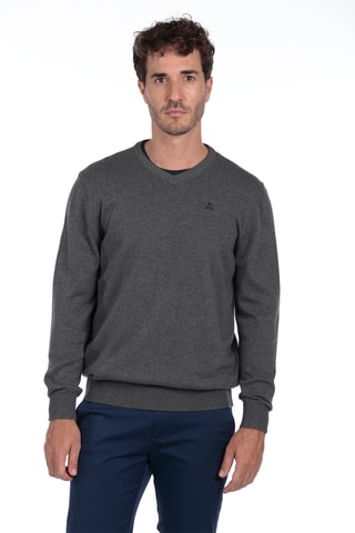 2 Truien - Marineblauw en Gemêleerd Grijs