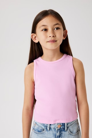 Camiseta de tirantes de algodón orgánico - Rosa - Name It Kids