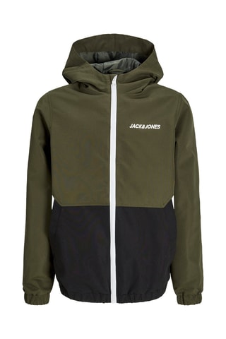 Chaqueta con capucha - Caqui y negro