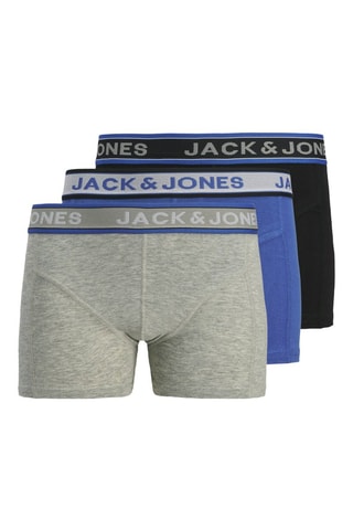 3 bañadores estilo bóxer de algodón orgánico - Gris jaspeado y negro - Jack & Jones Junior