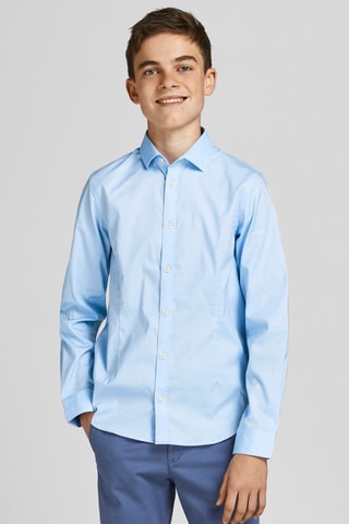 Camisa de algodón orgánico - Celeste - Jack & Jones Junior