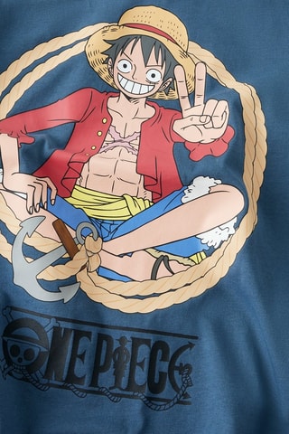 T-shirt Luffy One Piece - Marineblauw - Name It Kids