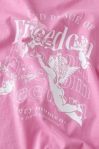 Camiseta de algodón orgánico - Rosa y blanco - Name It Kids