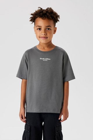 Camiseta de algodón orgánico - Gris oscuro - Name It Kids