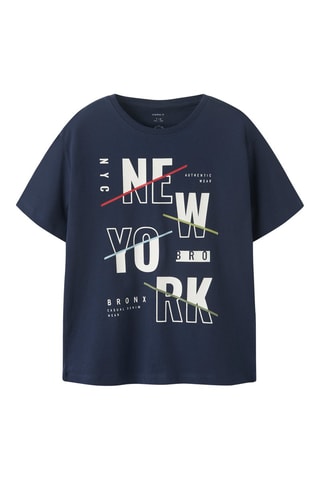 Camiseta de algodón orgánico - Azul marino - Name It Kids