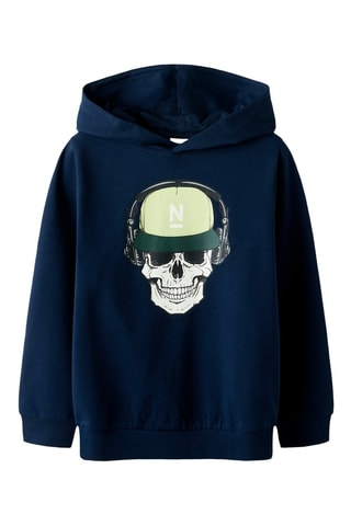 Sudadera con capucha de algodón orgánico - Azul marino y verde - Name It Kids