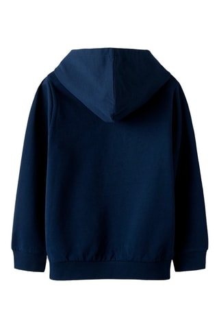Sudadera con capucha de algodón orgánico - Azul marino y verde - Name It Kids