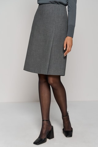Jupe droite - Gris chiné