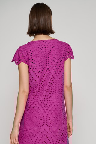 Robe droite en broderie anglaise - Violet