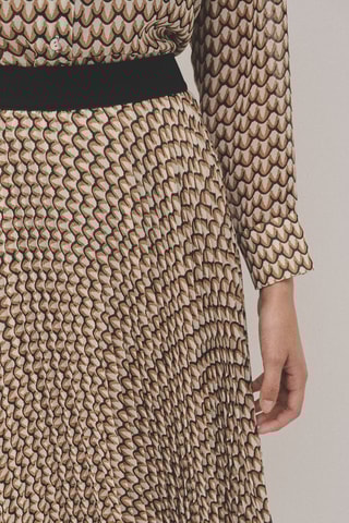 Jupe midi taille haute - Beige