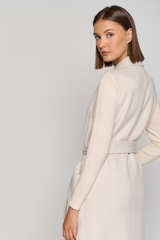 Gilet long en laine sans manches - Ivoire