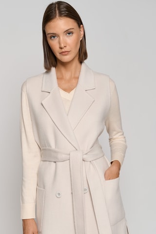 Gilet long en laine sans manches - Ivoire