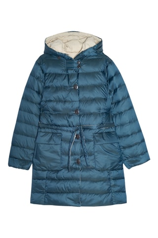 Doudoune réversible à capuche - Beige et bleu canard