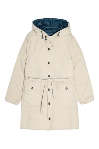 Doudoune réversible à capuche - Beige et bleu canard