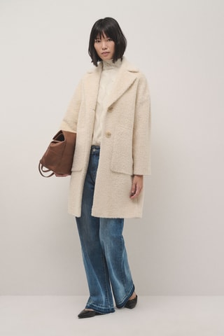 Manteau en laine et alpaga - Beige