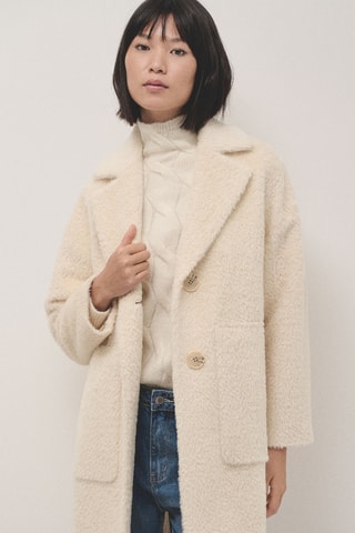 Manteau en laine et alpaga - Beige