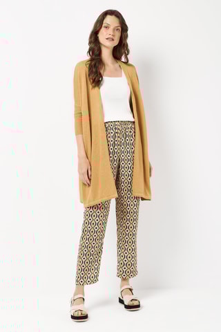 Gilet long en lin et jute - Beige