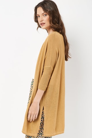 Gilet long en lin et jute - Beige