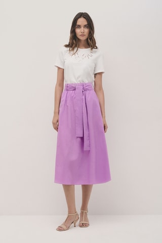 Jupe midi taille haute - Lilas