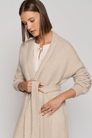 Gilet long en laine et alpaga - Beige