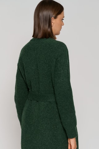 Gilet long en laine et alpaga - Vert foncé