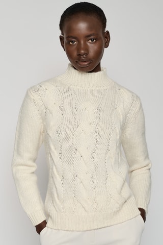 Pull en laine et alpaga - Ecru